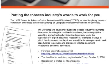 Annual Tobacco Documents Workshop